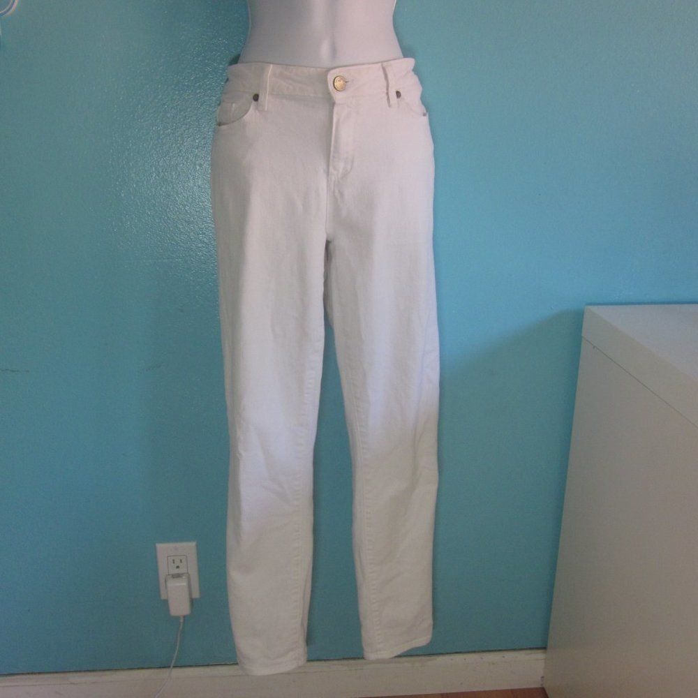 Paige Womens Size 32 White Denim Jeans Skyline Ankle Peg 34" Waist 28" Inseam